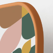 Retro geometrisch patroon bruin pickleball paddle (Links Detail)