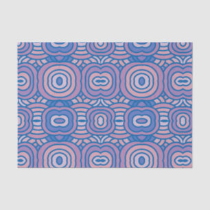 Retro geometrisch patroon in blauw en roze tissuepapier