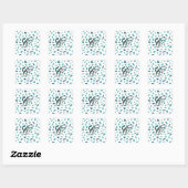 Retro geometrisch patroon – Memphis Style Design u Vierkante Sticker (Vel)