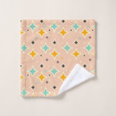 Retro geometrisch patroon met turquoise, oranje, z bad handdoek (Wasdoekje)