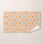 Retro geometrisch patroon met turquoise, oranje, z bad handdoek (Handdoek)