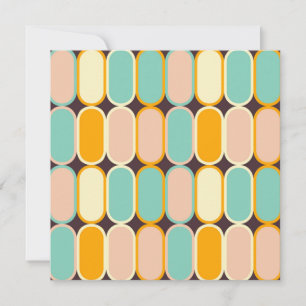 Retro geometrisch patroon met verticale ovalen bedankkaart