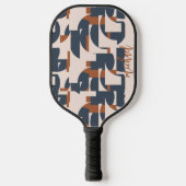 Retro  Geometrisch Patroon Modern Monogram Pickleball Paddle (Voorkant)