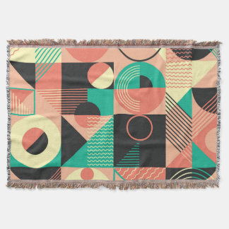 Retro geometrisch patroonontwerp deken