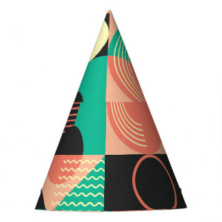 Retro geometrisch patroonontwerp feesthoedjes