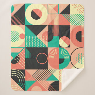 Retro geometrisch patroonontwerp sherpa deken