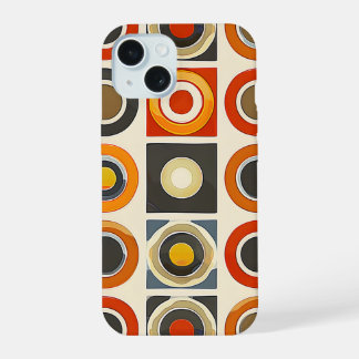 retro geometrisch raster iPhone 15 hoesje