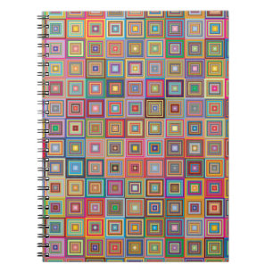 Retro geometrisch vierkant tegelpatroon notitieboek