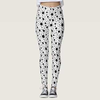 Retro geometrisch vormenpatroon leggings