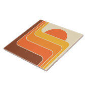 Retro geometrisch zonontwerp tegeltje (Zijkant)