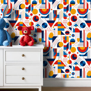 Retro Geometrische Abstract Pat#11 Navy Gold ID106 Behang