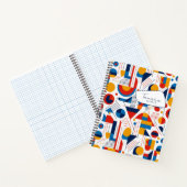 Retro Geometrische Abstract Pat#11 Navy Gold ID106 Notitieboek (Binnen)