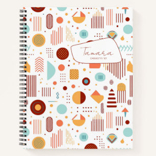 Retro Geometrische Abstract Pat#5 Brick Gold ID106 Notitieboek