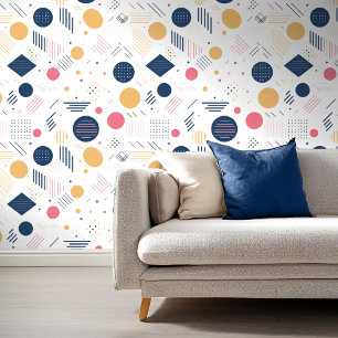Retro Geometrische Abstract Pat#6 Navy Roos ID1067 Behang