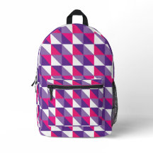 Retro Geometrische Abstract Roze Paarse & Wit