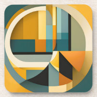 Retro Geometrische Abstractie Cirkels en Rechthoek