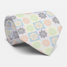 Retro geometrische bloemenpatroon Stropdas