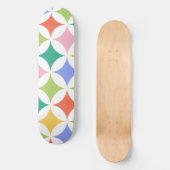 Retro geometrische cirkels Patroonkleurig Abstract Skateboard (Voorkant)