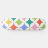 Retro geometrische cirkels Patroonkleurig Abstract Skateboard (Horizontaal)