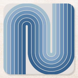 Retro Geometrische dubbele boog ontwerp Poster Vierkante Kartonnen Onderzetter