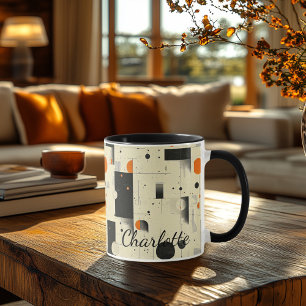 Retro Geometrische Gepersonaliseerde Mok - Uniek V