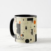 Retro Geometrische gepersonaliseerde mok - Unieke  (Voorkant links)