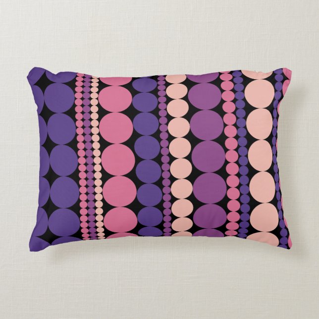 Retro geometrische gestippelde strepen accent kussen (Voorkant)