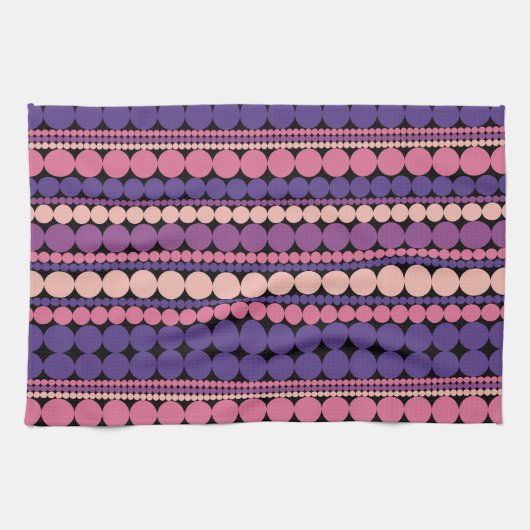 Retro geometrische gestippelde strepen theedoek (Horizontaal)