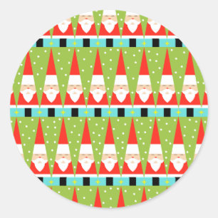 Retro Geometrische Kerstman om Stickers