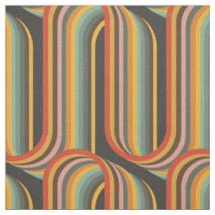 Retro geometrische kleurrijke lijnen stof