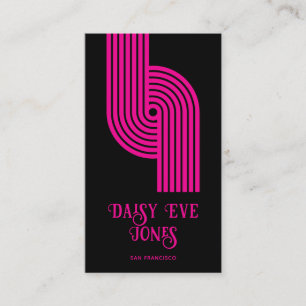 Retro Geometrische Magenta Mod Zwart Visitekaartje