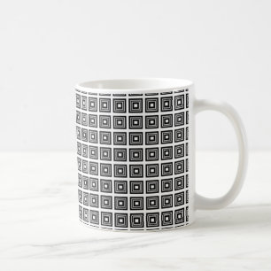 Retro geometrische Mok, zwart en wit Koffiemok