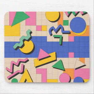 Retro geometrische muismat in Memphis-stijl