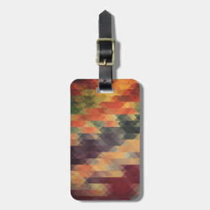 Retro Geometrische oude Stripes verouderde kleuren Bagagelabel