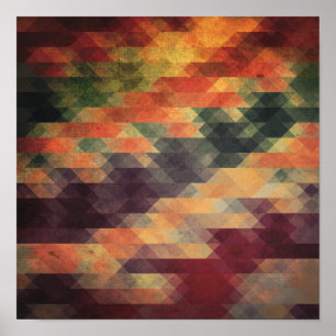 Retro Geometrische oude Stripes verouderde kleuren Poster