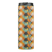 Retro Geometrische Ovalen Sinaasappel Blauwgroen G Thermosbeker (Achterkant)