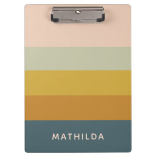 Retro geometrische pastel kleur blok gepersonalise klembord