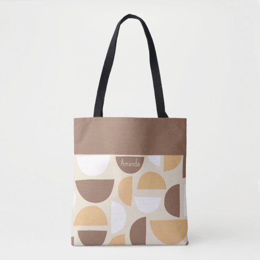 Retro geometrische patrooncanvas tas (Voorkant)