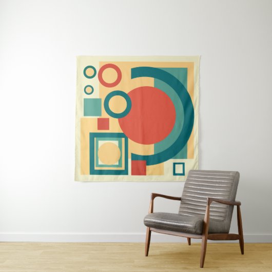 Retro geometrische risograaf, risoprint wandkleed (In situ)