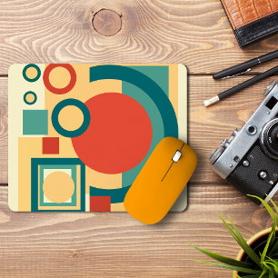 Retro Geometrische Risograaf Stijl Abstract Ontwer Muismat