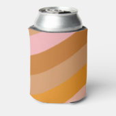 Retro geometrische roze oranje aangepaste bruidsdo blikjeskoeler (Blikje Achterkant)