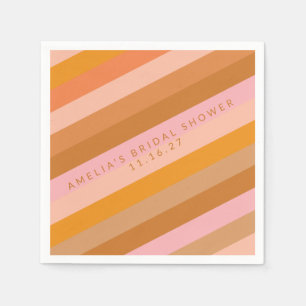 Retro Geometrische Roze Terracotta Bruidsfeest Naa Servet