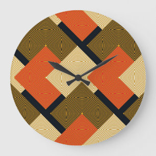 Retro geometrische vierkanten: patroon. grote klok
