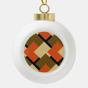 Retro geometrische vierkanten: patroon. keramische bal ornament