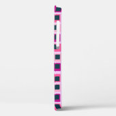 Retro geometrische vierkanten roze Case-Mate iPhone case (Achterkant / Links)