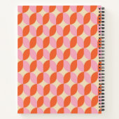 Retro geometrische vorm patroon spiraal notitieboek (Achterkant)