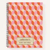 Retro geometrische vorm patroon spiraal notitieboek (Voorkant)