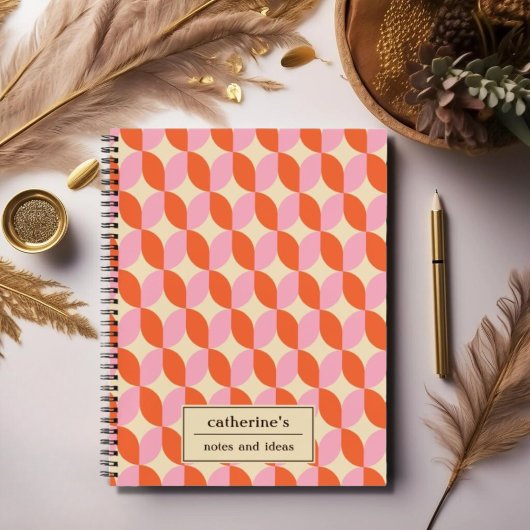 Retro geometrische vorm patroon spiraal notitieboek