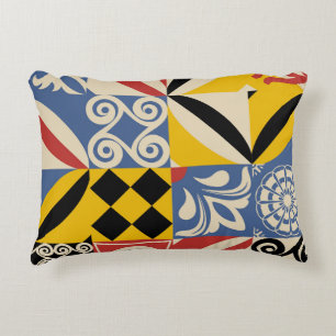 Retro geometrische vormen: Azulejos tegels. Accent Kussen