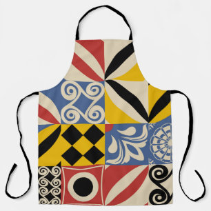 Retro geometrische vormen: Azulejos tegels. Schort